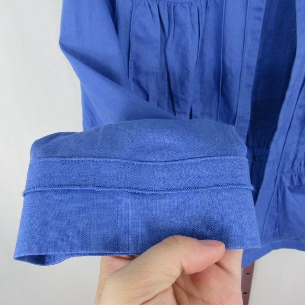 Chicos Linen Blazer Jacket Cotton Casual Open Contemporary Lagenlook Ruched NEW - Picture 6 of 12